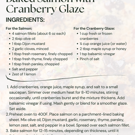 Herb-Crusted Baked Salmon with Cranberry Glaze Recipe