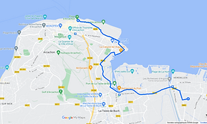 TRAJET EN VÉLO DE LA HUME VERS ARCACHON