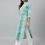 Thumbnail: Premium pure turquoise cotton kurti / kurta for woman with floral prints-DH00050