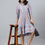 Thumbnail: Premium pure cotton light blue & red striped dress - Indo Western wear IDH00025