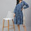Thumbnail: Premium pure cotton dark blue colour dress with floral prints IDH00077