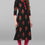 Thumbnail: premium cotton kurti / kurta for women - Black kurta / kurti with red prints