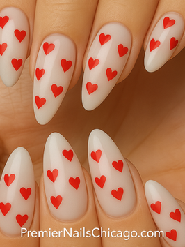 full set acrylic nails nude almond shape premier nails chicago