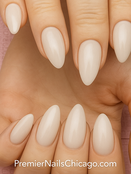 light nude almond nails dipping powder premier nails chicago