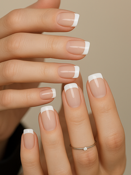 light elegance hard gel overlay french natural nails premier nails chicago