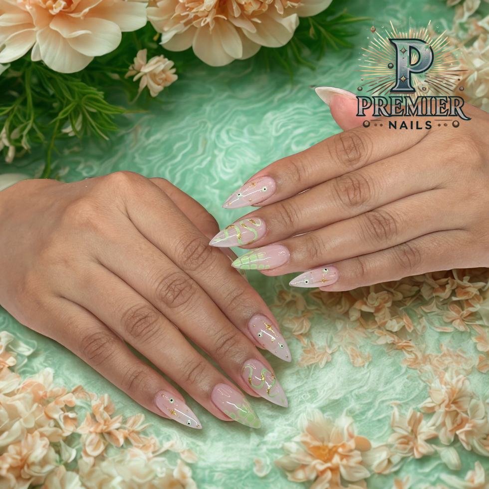 Natural gel manicure with glossy nude tones at Premier Nails Chicago – elegant, long-lasting nails in downtown Chicago.