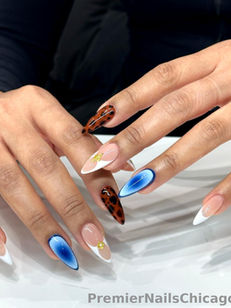 blue chrome gel-x nails apres design premier nails downtown chicago
