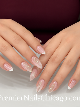 gel-x full set pink glitter nails premier nails chicago