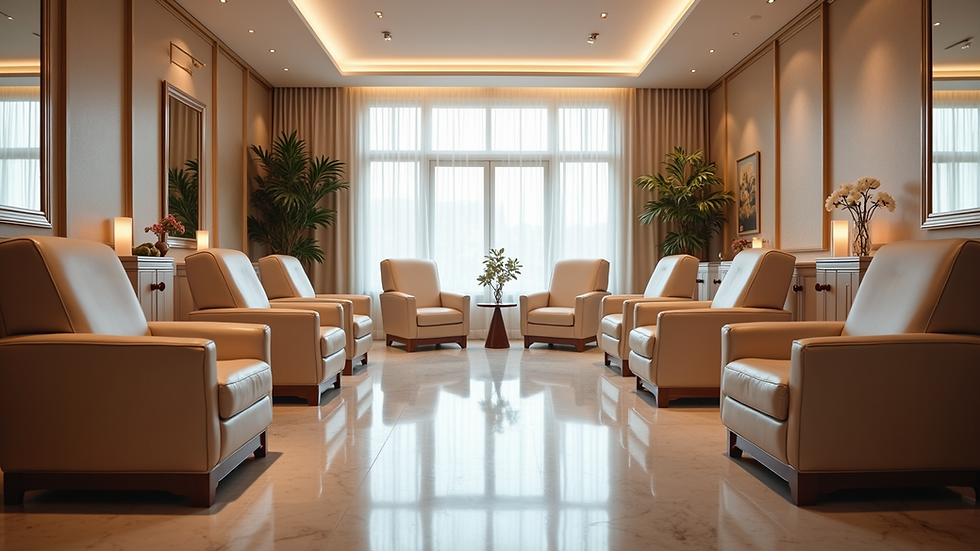 Luxury nail salon interior in Downtown Chicago at Premier Nails near River North