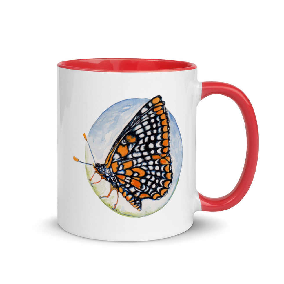 Thumbnail: Checkerspot Butterfly ~ Mug with Color Inside