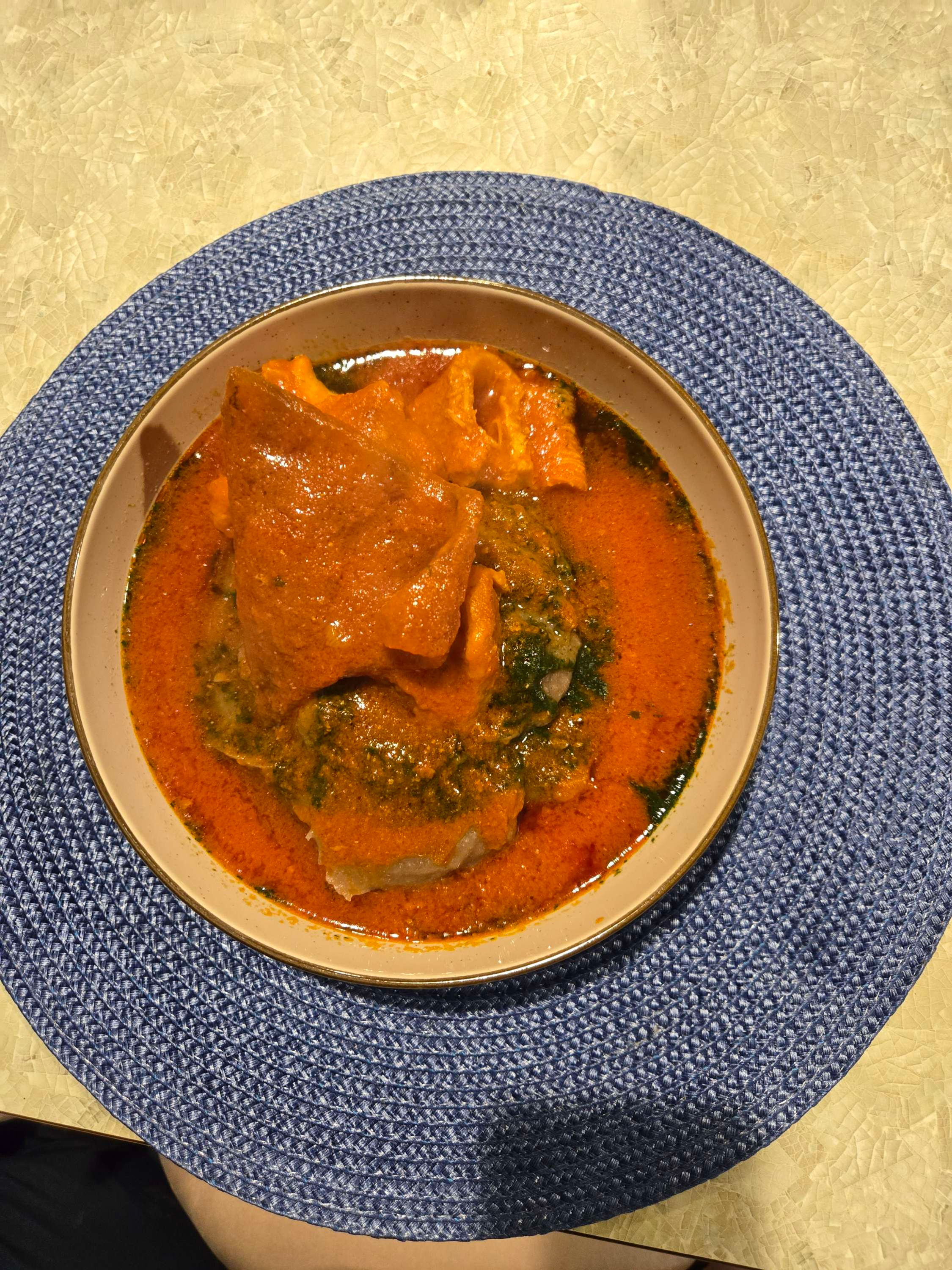 Plate of Abula (gbegiri ewedua with Amala)