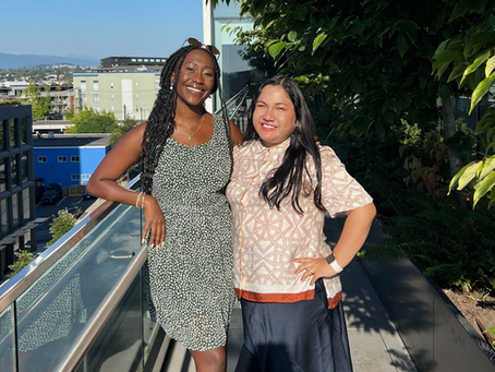 Edna Batengas and Karina Perez, founders of Equinox Digital at a rooftop in downtwon Vancouver