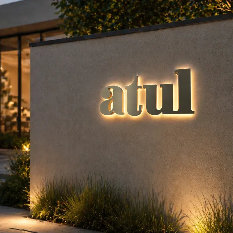 Metal Channel Letters with Back Illuminated