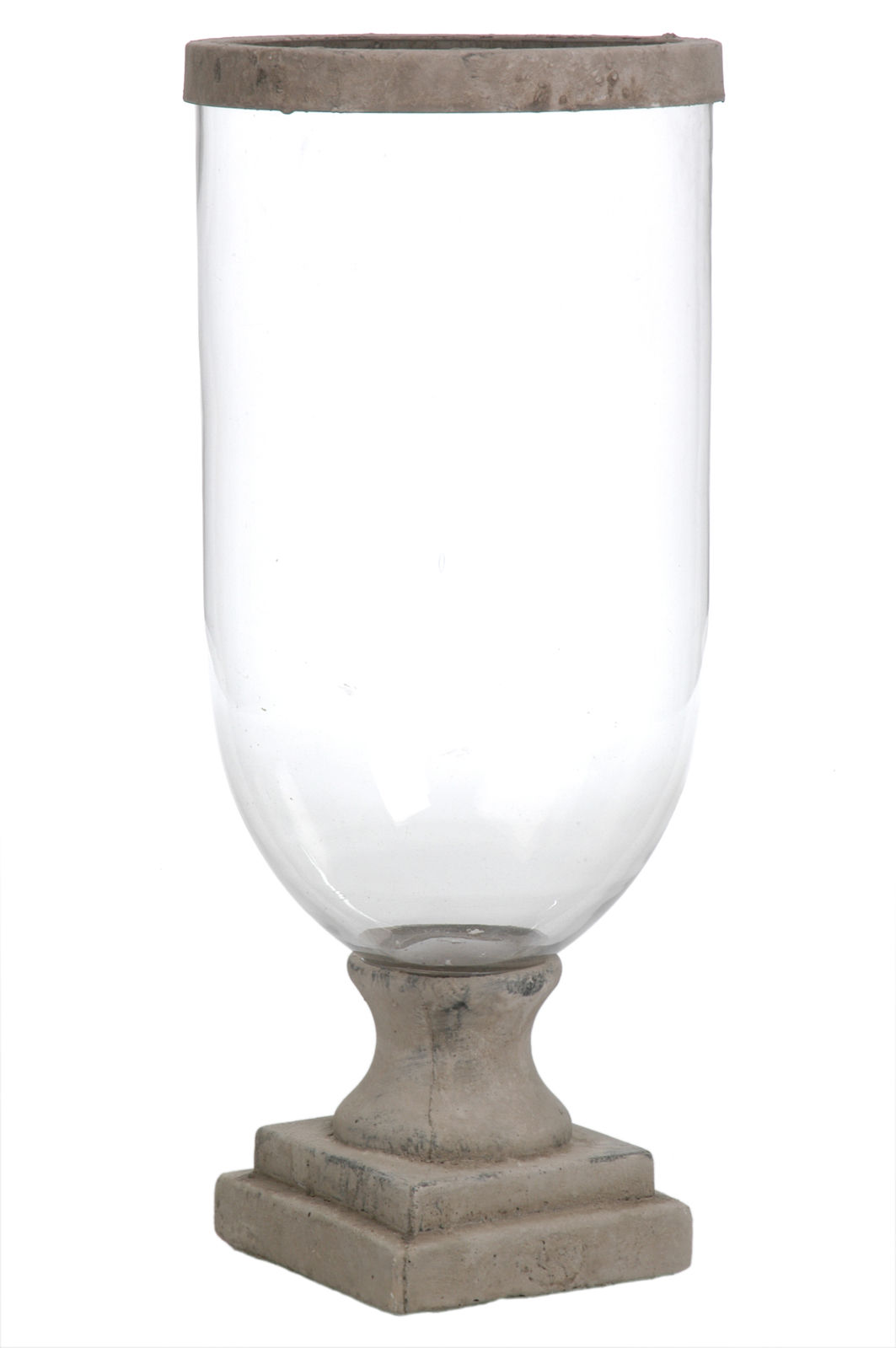 Vase céramique beige et verre 44 cm