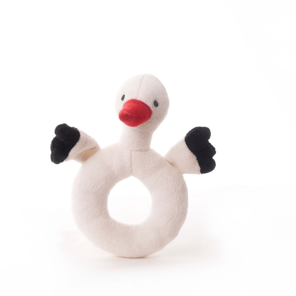 Hochet Peluche bébé CIGOGNE 12 cm Ultra Doux