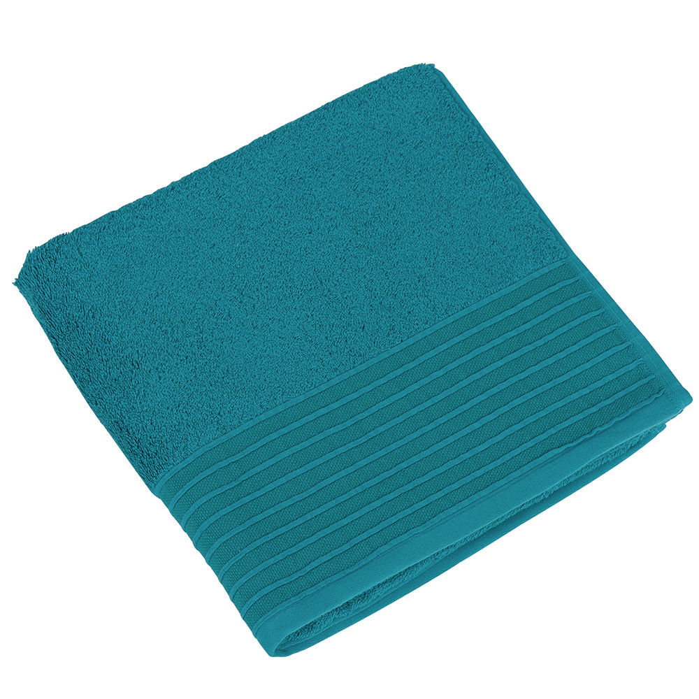 Drap de douche Eponge ELEA coloris lagon - Bleu canard 130 cm