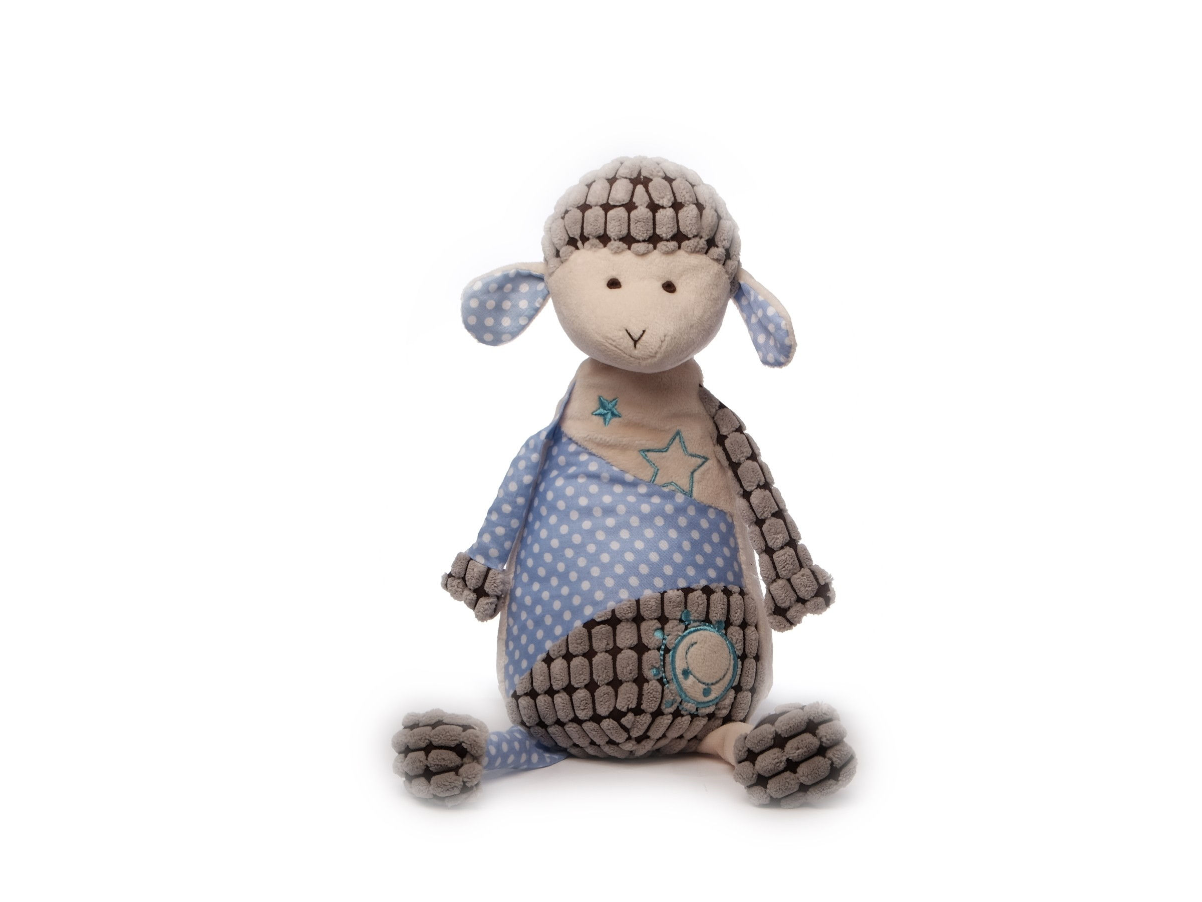 Doudou Peluche bébé MOUTON bleu 25 cm