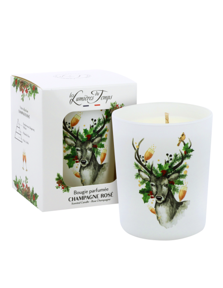 Bougie Noël Champagne Rosé  180 gr LES LUMIERES DU TEMPS