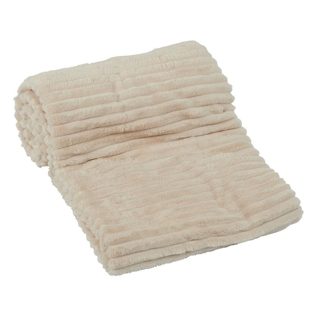 Plaid à côtes écru INGER 160 x 130 cm