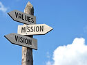 _Values, mission, vision_ - wooden signp