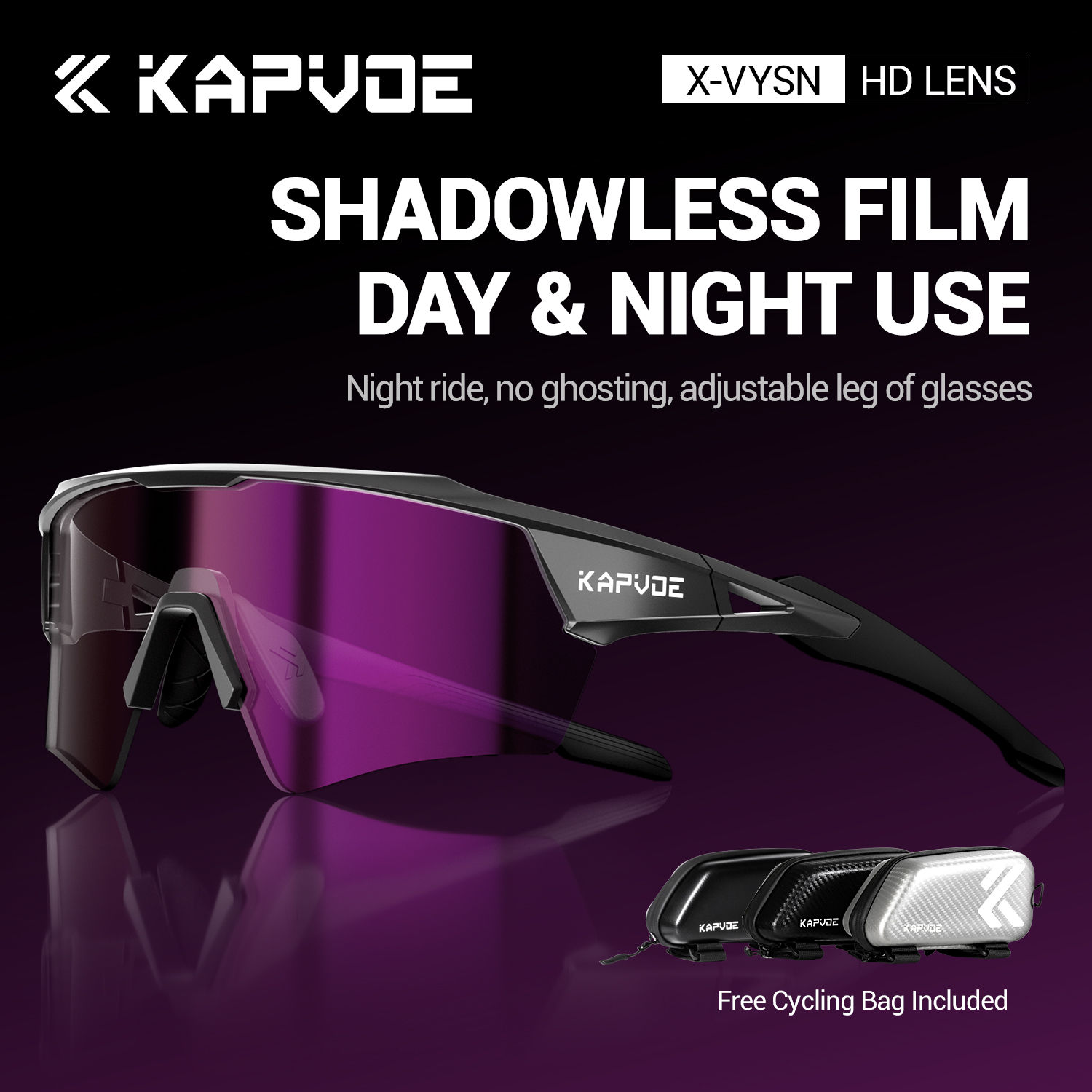 Kapvoe New Photochromic Cycling Sunglasses Men Women MTB Glasses UV400 Bicycle E