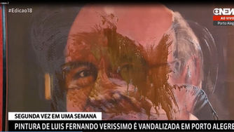 2º Vandalismo da obra de LFV mostrado na Globo News das 18h