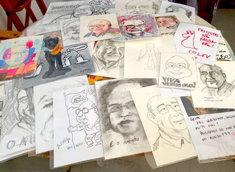 L. F. Verissimo recebe desenhos por vandalismo ao seu retrato na mostra “Autorias”