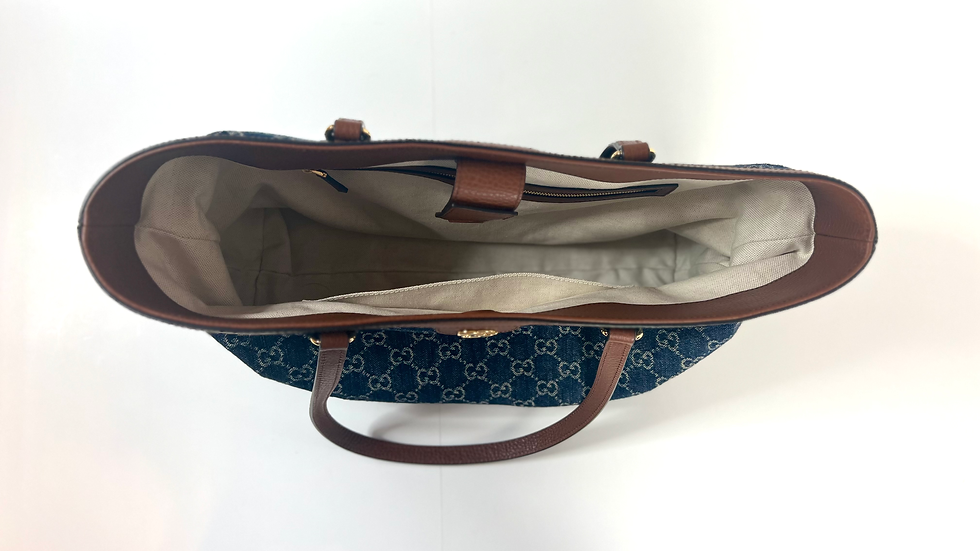 Thumbnail: Gucci Cestino Tote- Denim