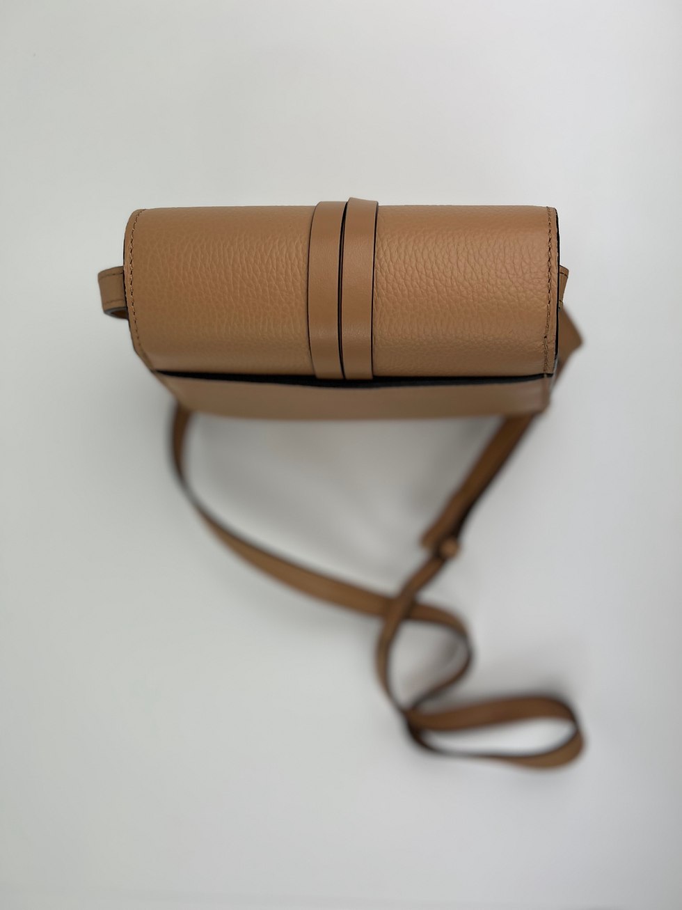 Thumbnail: CHLOE Calfskin Mini Alphabet Saddle Bag Tan