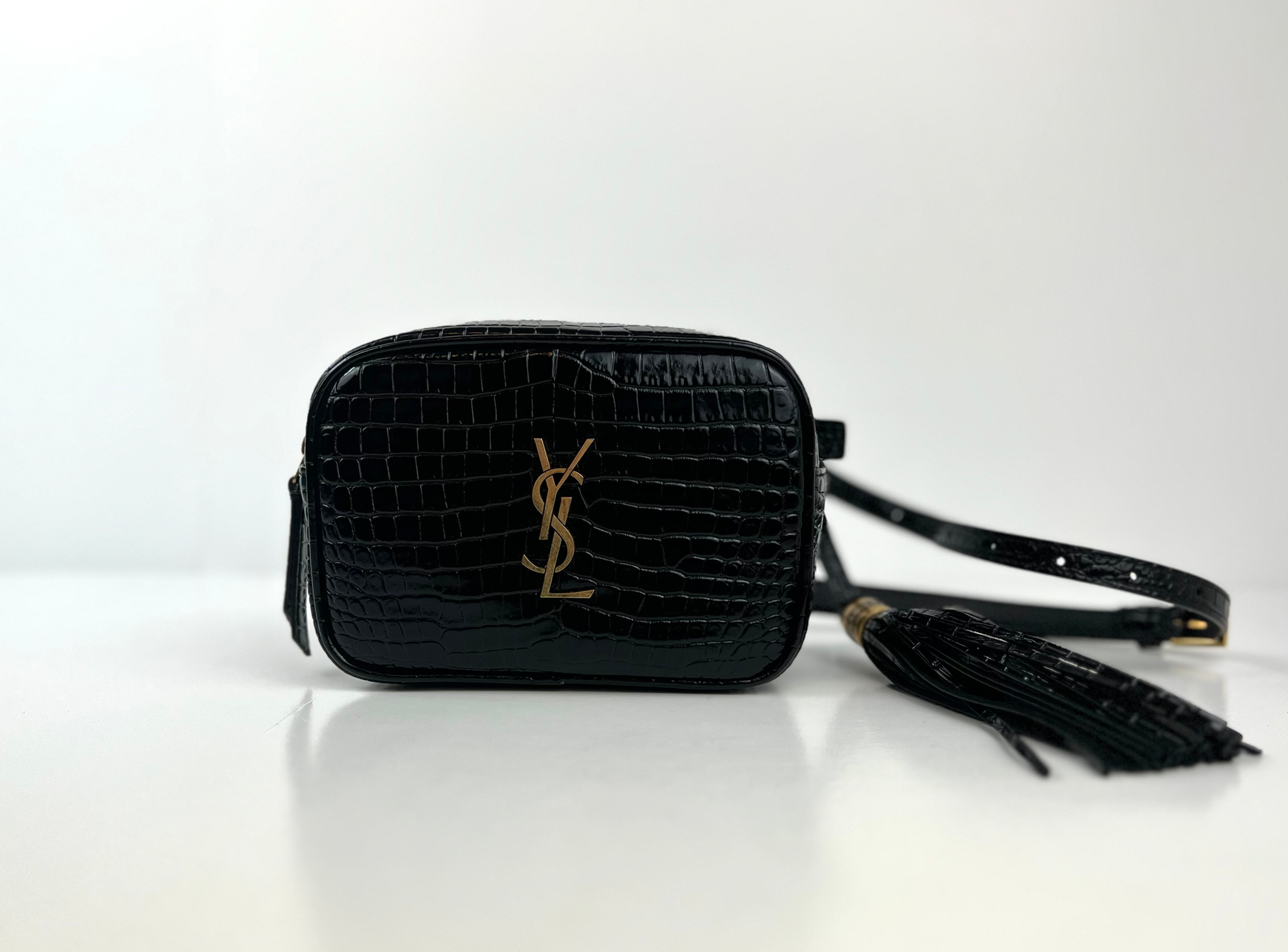 Saint Laurent Lou Belt Bag Embossed Croc
