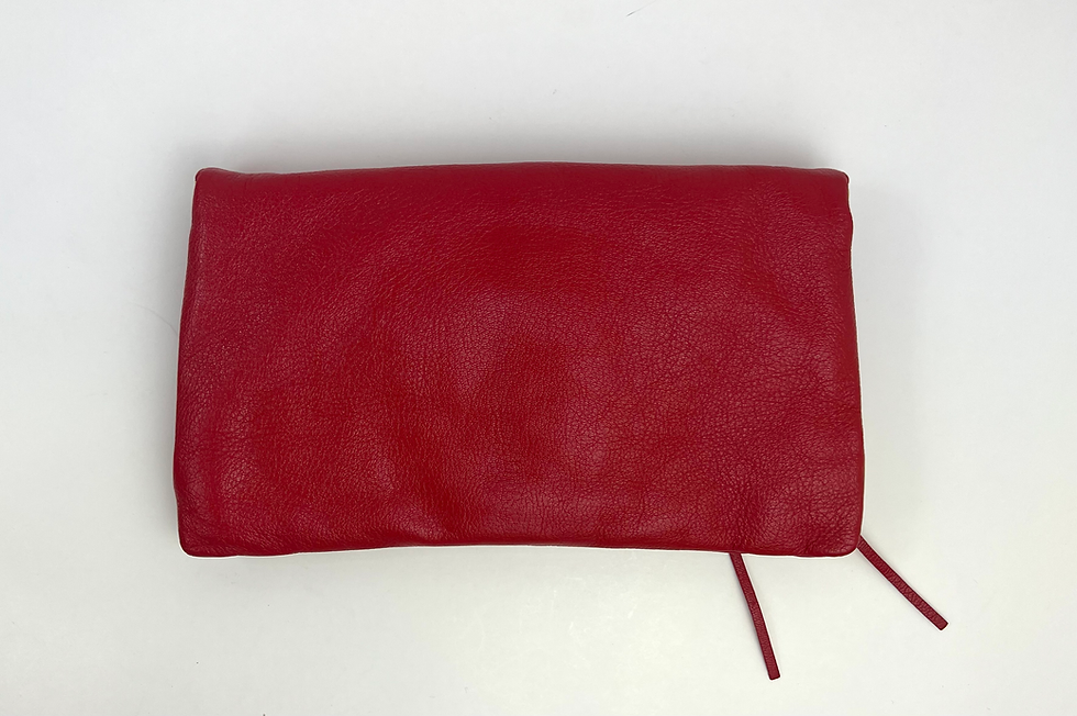 Thumbnail: BALENCIAGA Motocross Classic Envelope Lambskin Red Clutch