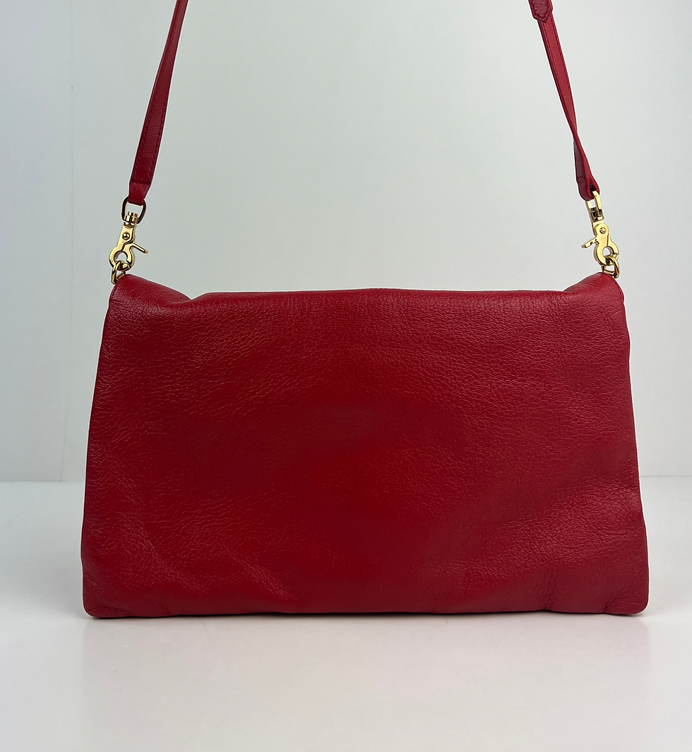 Thumbnail: BALENCIAGA Motocross Classic Envelope Lambskin Red Clutch