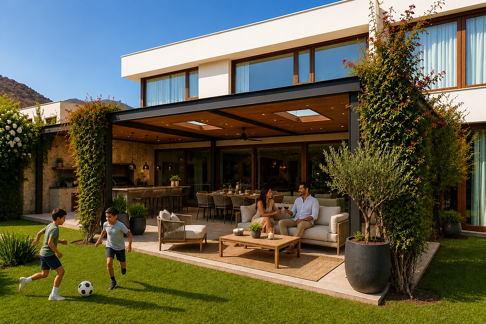 Quincho y terraza de madera para casa en Santiago Oriente | Construcciones Domínguez