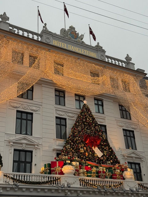Christmas decorated department store in Copenhagen