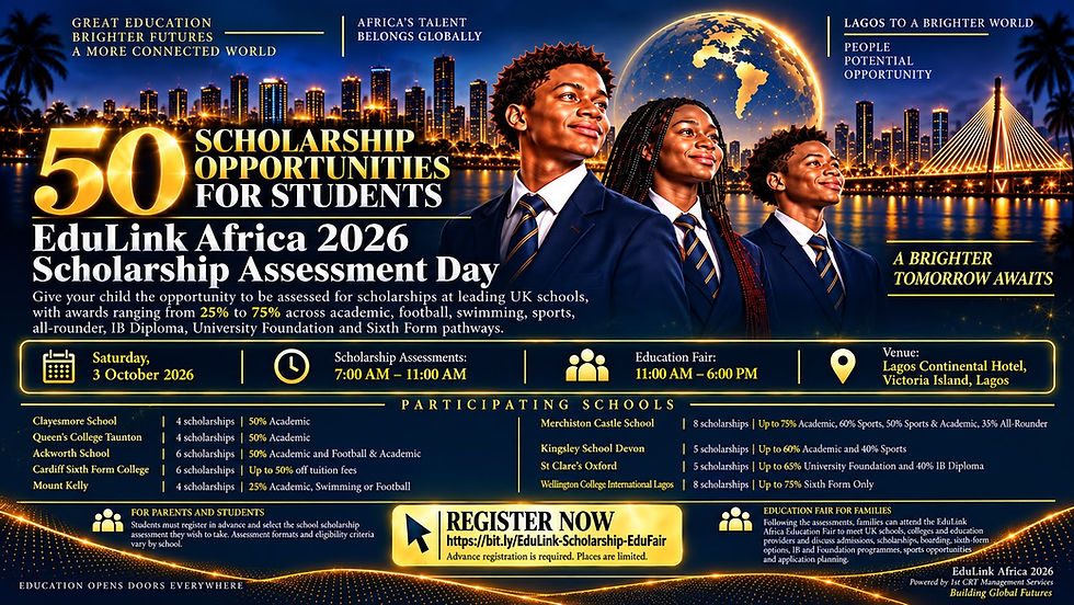 50 SCHOLARSHIPS OPPORTUNITY - 3RD OCT 2026 EDULINK AFRICA 