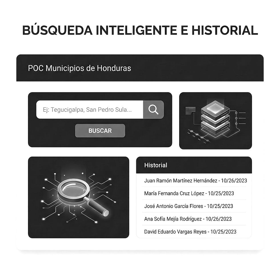 Búsqueda inteligente e historial en software de gestión municipal.