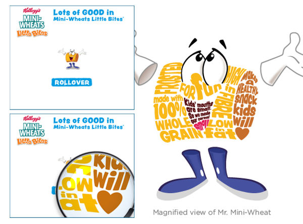 Kellogg's Mini-Wheats cereal animated web banner ad detail