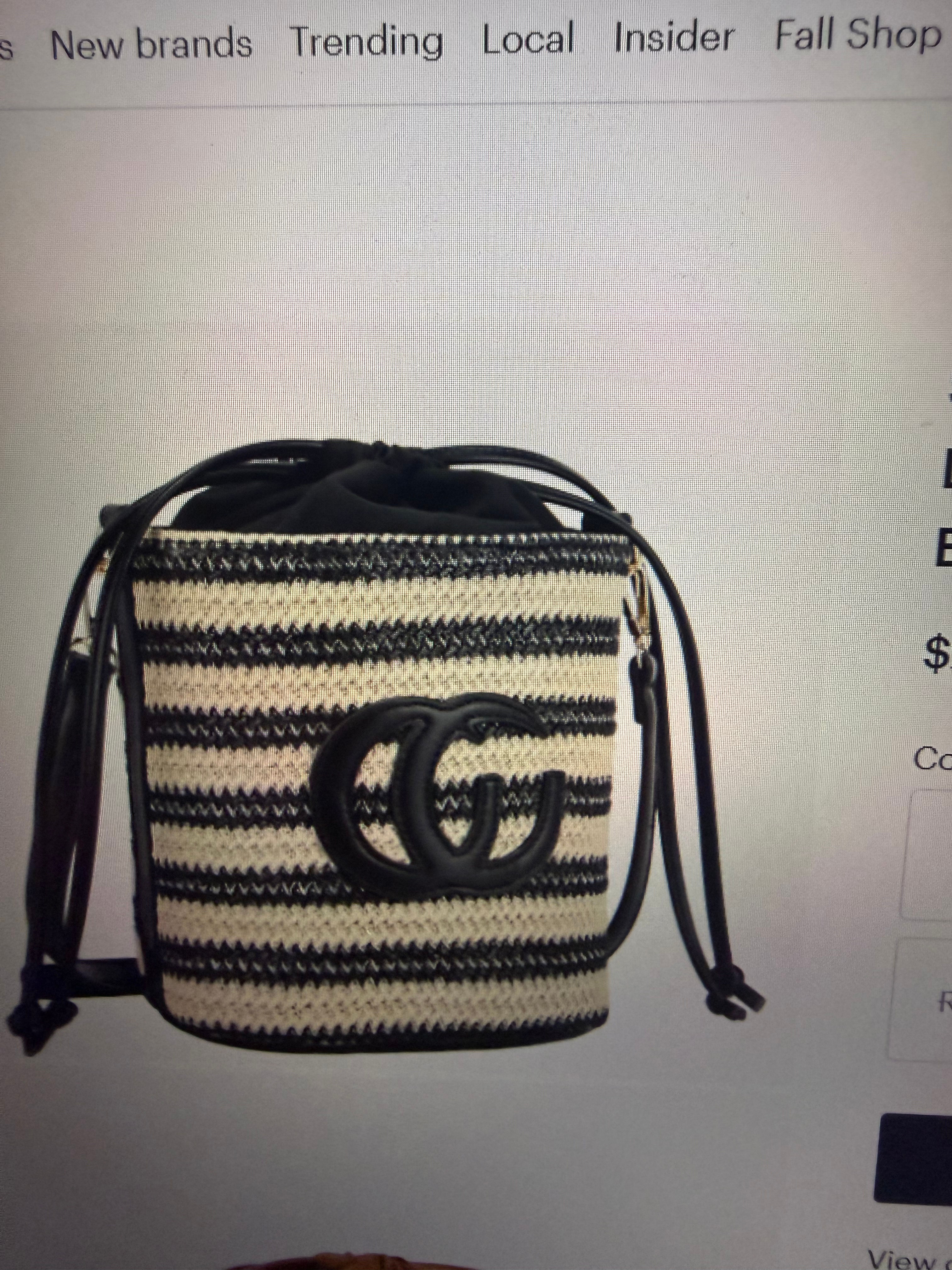 The Uptown Woven Bucket Bag | Black/Beige