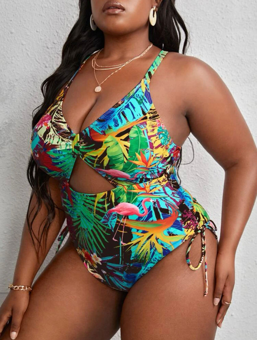 Thumbnail: ‘Island girl’ tropical one piece swimsuit (Multicolor)
