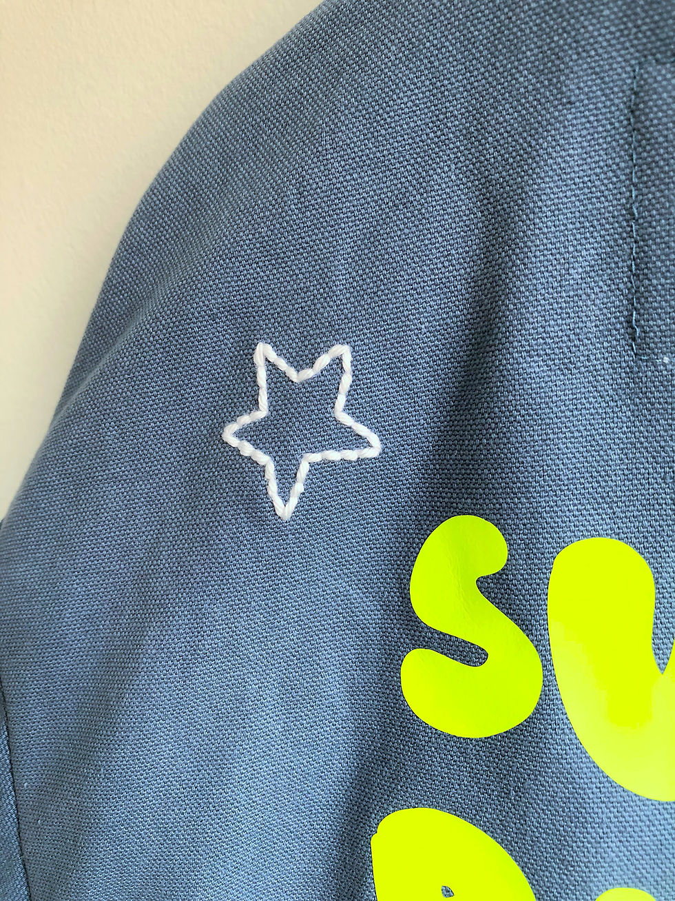 Thumbnail: THE HUNGRY HIPPO CHEESESTEAK BLUE CANVAS JACKET SIZE 3/4