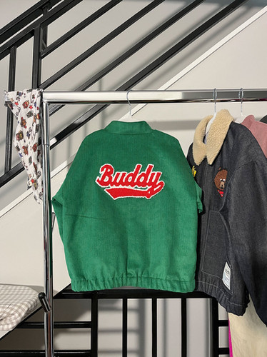 THE PANDA/HOTDOG GREEN CORDUROY BUDDY JACKET SIZE 4/5