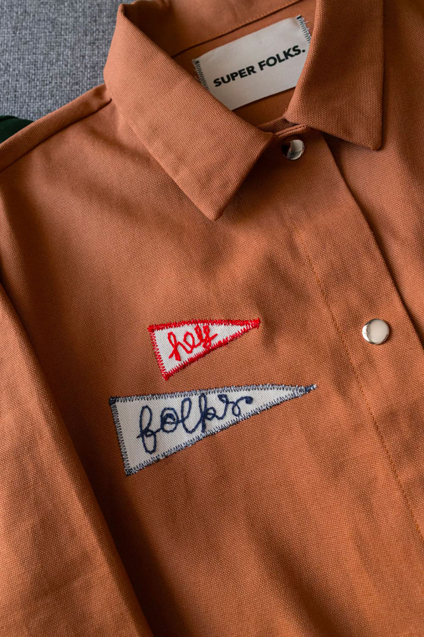 THE HEY FOLKS/PRETZEL NUTMEG CANVAS UNISEX JACKET SIZE M/L