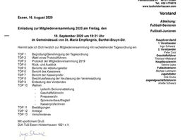 Einladung zur MV