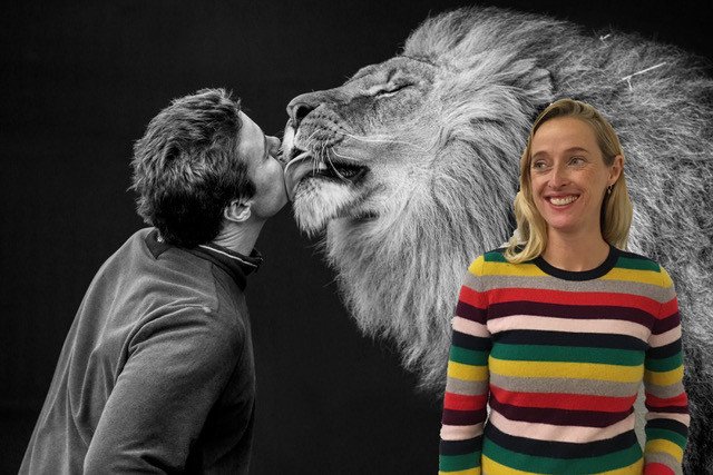Matilda Temperley with her photograph of Britain's last lion tamer