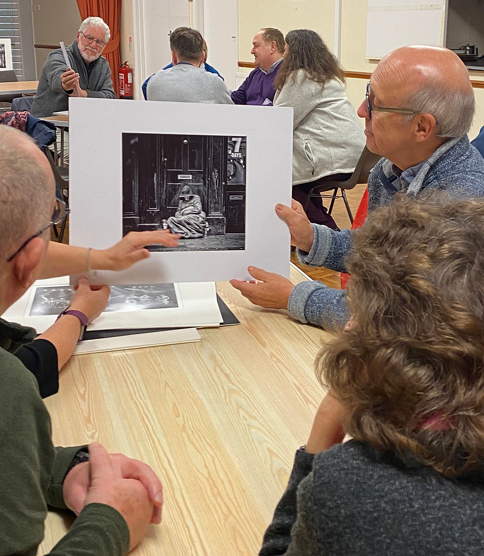 Club members debating images