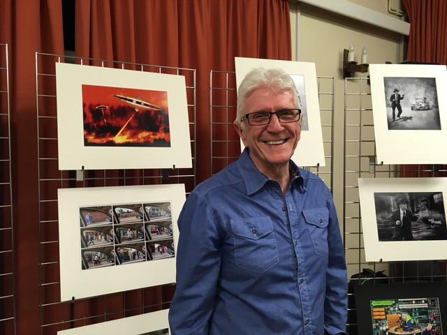 John Perriam with some of his prints