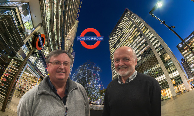 Going underground. Ian Bateman with chairman Nigel West.