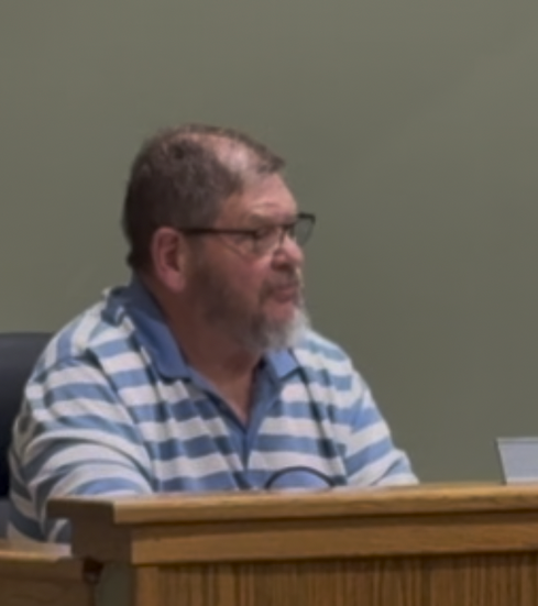 Dennis Detert during May board of alderman meeting. May 18 2026