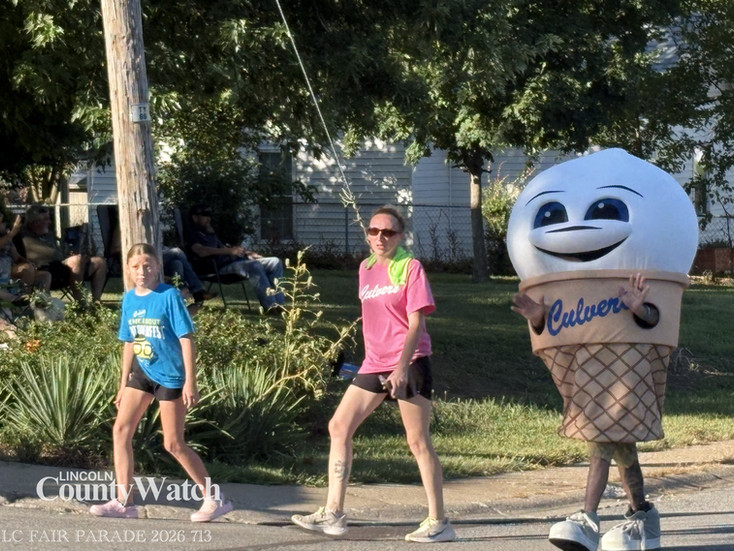 Local businesses, decorated floats, Shriners and community organizations participate in the 2026 Lincoln County Fair Parade.