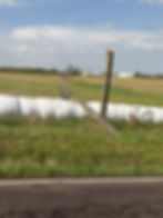 Downed power lines and snapped utility pole reported in the Old Monroe area during the earlier storm.